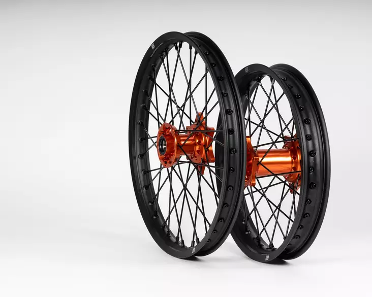Sixty5 KTM Musta/Oranssi Enduro 1.6-21"/2.15-18" vannesarja - Moottoripyörän Täydelliset vanteet - 86074 - 1