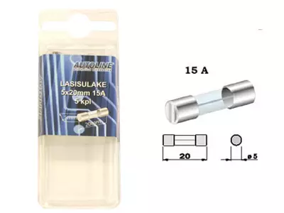 SULAKEBLISTER LASI 15A 5X20MM 5-KPL - Yleisosat ja tarvikkeet - 53144 - 1