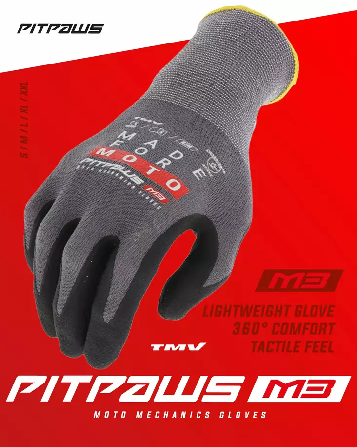TMV Pitpaws gloves Black "Made for Moto" M - MP Hanskat - 96404 - 1