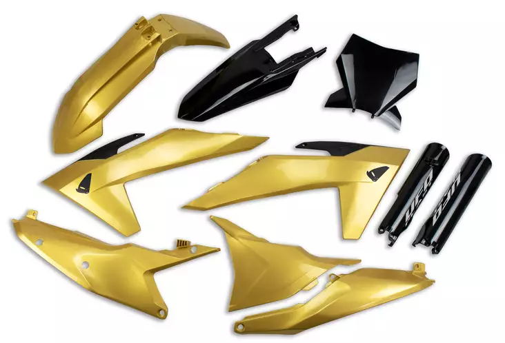 UFO Plastic kit 6-parts KTM SX/SXF125-450 23-24 Gold/Black - Moottoripyörän Muovisarjat - 82264 - 1