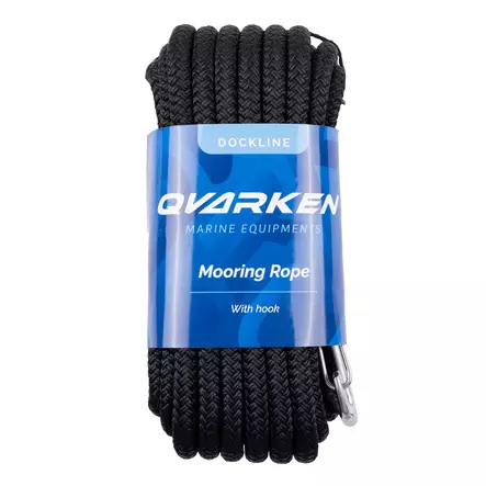 Qvarken Kiinnitysköysi Dockline karbiinihaalla 10mm 3m musta - Veneen kiinnitys - 87814 - 1
