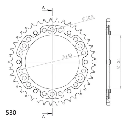 Supersprox Stealth Takaratas Kulta - Moottoripyörän Ketjut & rattaat - 101434 - 1