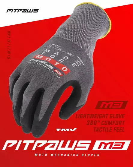 TMV Pitpaws gloves Black "Made for Moto" L - MP Hanskat - 96484 - 1
