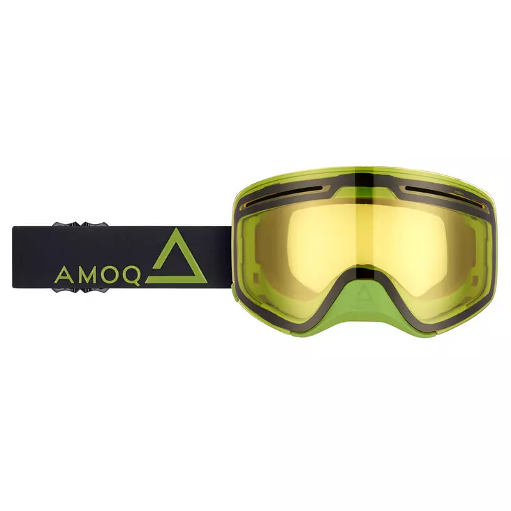 AMOQ Vision Vent+ Magnetic Ajolasit Musta-Vihreä - Keltainen - Moottorikelkan Ajolasit - 88265 - 1
