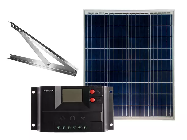 AURINKOPANEELISETTI 90W SIS. KIINNIKKEET+SÄÄDIN - Yleisosat ja tarvikkeet - 49775 - 1