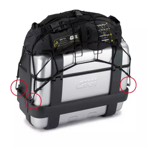 Givi Four rings kit for T10N elastic net anchor - Moottoripyörän Tarvikkeet & varaosat - 112655 - 1