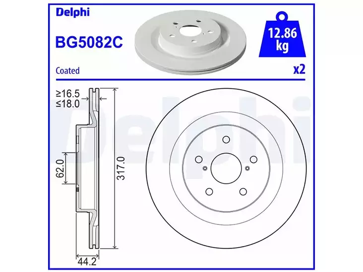 JARRULEVY DELPHI, 2 KPL / PKT TAKA LEXUS / TOYOTA - Yleisosat ja tarvikkeet - 14955 - 1