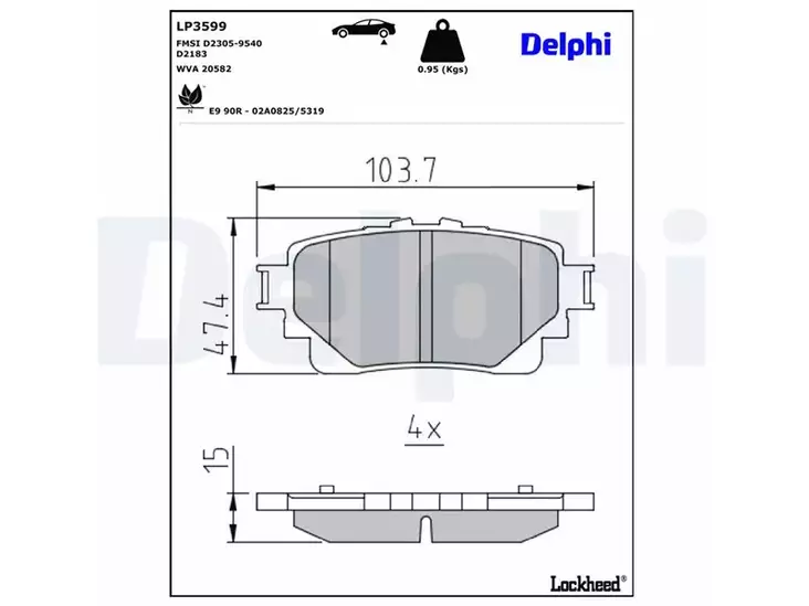 JARRUPALASARJA DELPHI TAKA, TOYOTA - Yleisosat ja tarvikkeet - 8115 - 1