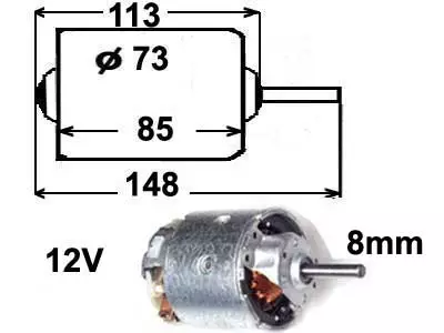 LÄM.MOOT. 12V 1X8MM/73MM - Yleisosat ja tarvikkeet - 19575 - 1