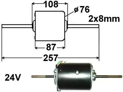 LÄM.MOOT. 24V 2X8MM/257MM - Yleisosat ja tarvikkeet - 19025 - 1