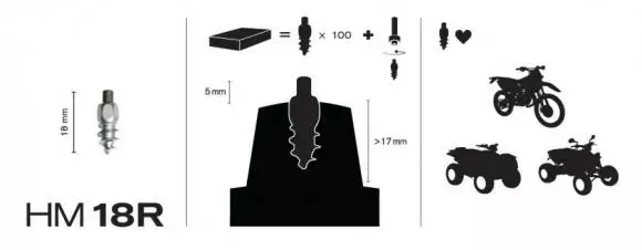 MaxiGrip Nastasarja 18mm Racing 100pakk Sis. työkalu - Mönkijän Nastat - 82105 - 1