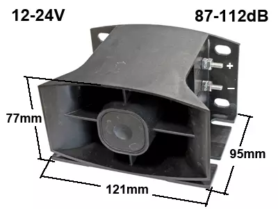 PERUUTUSHÄLYTIN 12/24V 112DB 127X78X95MM - Yleisosat ja tarvikkeet - 54135 - 1