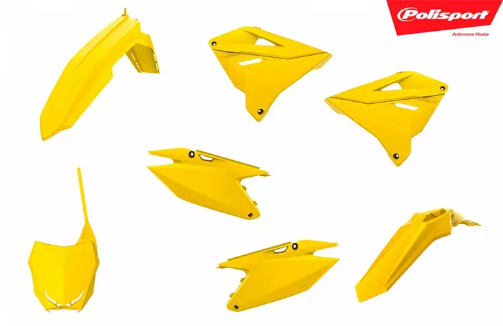 Polisport plastic kit Suzuki RM125/250 (01-08) Restyling 19 style keltainen (1) - Moottoripyörän Muovisarjat - 105635 - 1