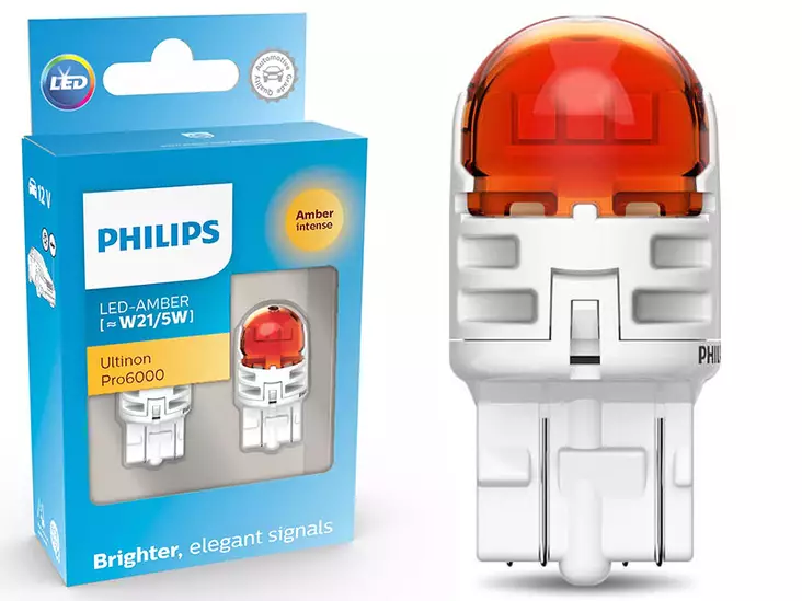 POLTTIMOPARI # PHILIPS LED W21/5W 12V AMBER PRO6000 - Yleisosat ja tarvikkeet - 75225 - 1