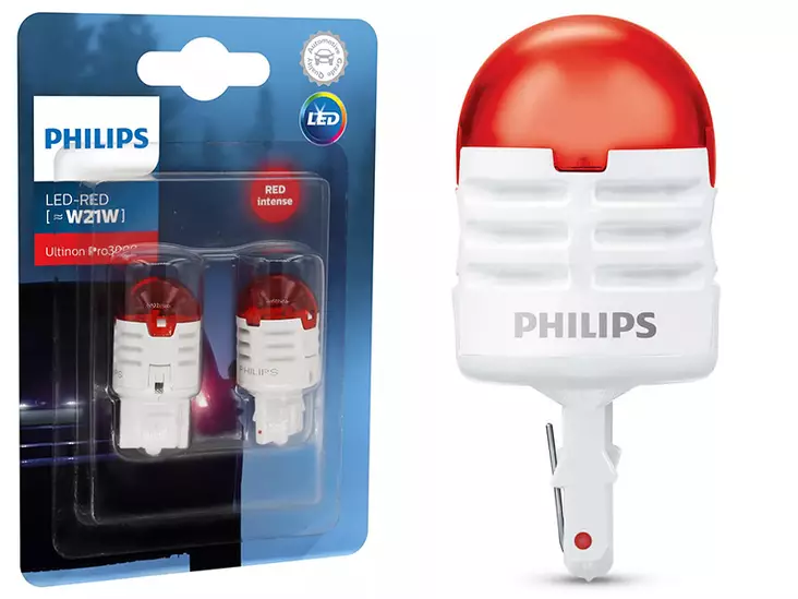 POLTTIMOPARI PHILIPS PRO3000 LED W21W 12V PUN. - Yleisosat ja tarvikkeet - 75805 - 1
