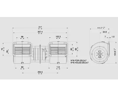 PUHALLIN SPAL 12V 1-NOP/ 317X86X112 MM / 251 W / LL - Yleisosat ja tarvikkeet - 18375 - 1