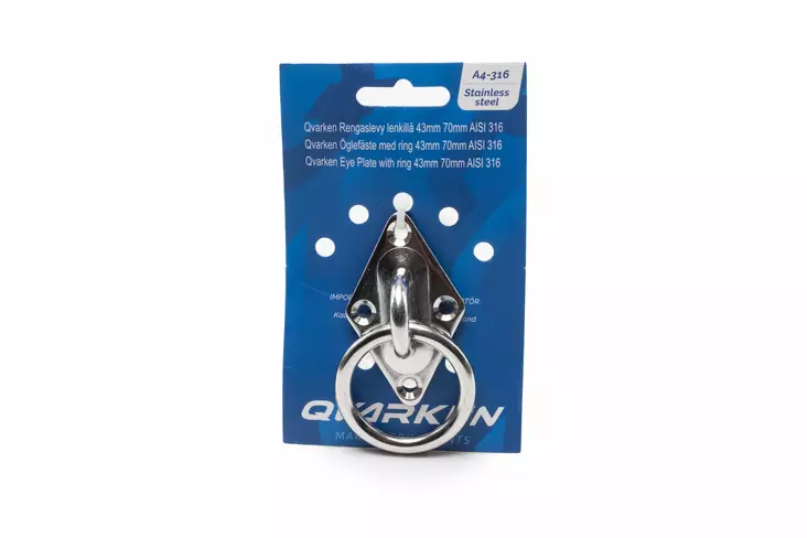 Qvarken Rengaslevy lenkillä 49x80mm - Veneen Karabiinit & sakkelit - 69325 - 1