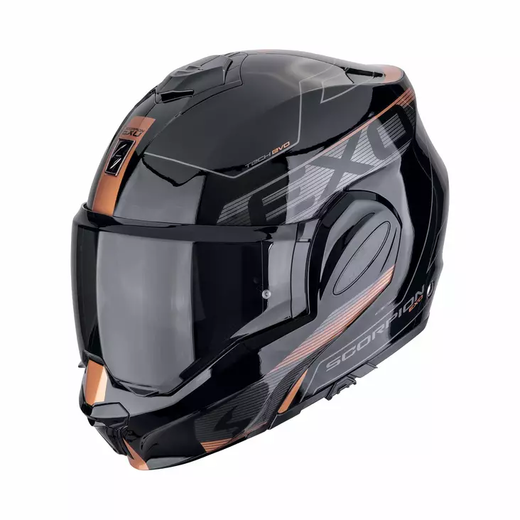 SCORPION Kypärä EXO-TECH EVO TRAVELLER Musta-Kupari XXL - MP Avattavat kypärät - 81295 - 1