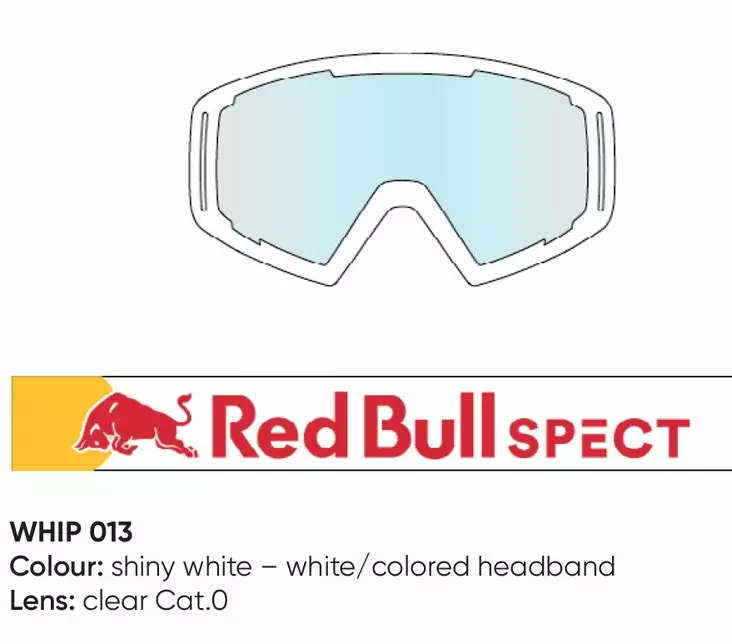 Spect Red Bull Whip MX Goggles Singel lens white clear - ATV Ajolasit - 82945 - 1