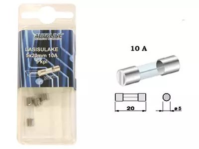 SULAKEBLISTER LASI 10A 5X20MM 5-KPL - Yleisosat ja tarvikkeet - 53465 - 1