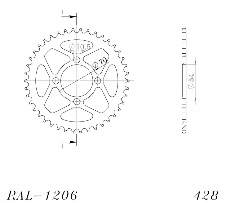 Supersprox Alu Takaratas HO CBR125 04-10 Punainen 42 - Moottoripyörän Ketjut & rattaat - 100485 - 1