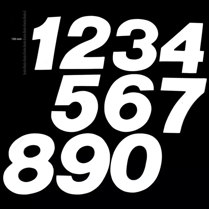 TMV MX Digits 150mm White '4' (3pcs) - Mopon & Skootterin Kilpailunumerot & taustat - 96355 - 1