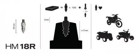 MaxiGrip Nastasarja 18mm Racing 100pakk Sis. työkalu - Mönkijän Nastat - 82105 - 1