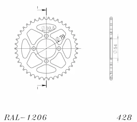 Supersprox Alu Takaratas HO CBR125 04-10 Punainen 42 - Moottoripyörän Ketjut & rattaat - 100485 - 1