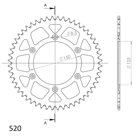 Supersprox Alu Takaratas KTM/Husqv./Husab. Sininen 49 - Moottoripyörän Ketjut & rattaat - 101035 - 1