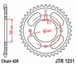 JT Takaratas JTR1231.36 - Moottoripyörän Ketjut & rattaat - 78575 - 1