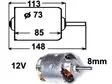 LÄM.MOOT. 12V 1X8MM/73MM - Yleisosat ja tarvikkeet - 19575 - 1