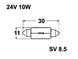 POLTTIMO 24V 10W 10X31MM - Yleisosat ja tarvikkeet - 67885 - 1