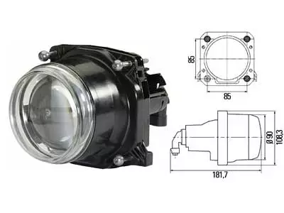 AJOVALO BI-HALOGEN 90MM 12V - Yleisosat ja tarvikkeet - 44646 - 1