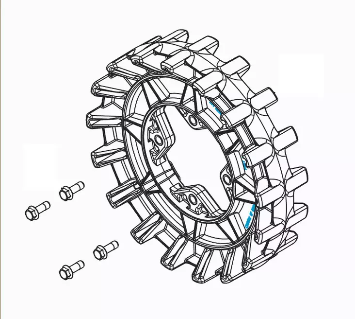 Camso Sprocket 17 teeth 4S, 4 bolt 3/8-16 x 1 1/4 - Mönkijän Telaketjusarjojen varaosat - 73556 - 1