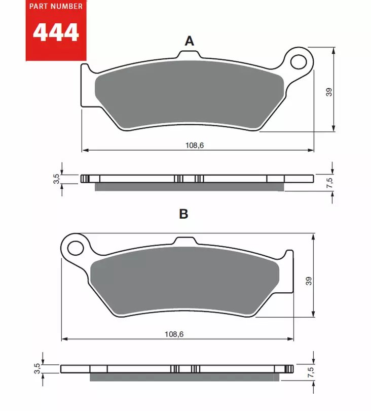 GOLDFREN Jarrupalat 444 Ceramic Carbon AD - Moottoripyörän Jarrupalat - 79086 - 1