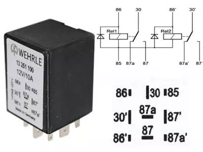 KAKSOISVAIHTORELE DIODILLA 12V 2X10A - Yleisosat ja tarvikkeet - 69886 - 1