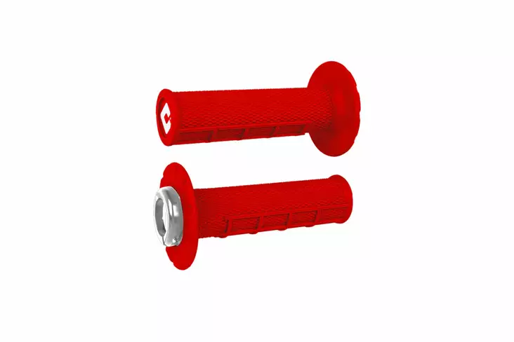 ODI Half-Waffle V2.1 ATV MX Grip 125mm Bright Red/Silver - Moottoripyörän Ohjaus & hallinta - 80526 - 1