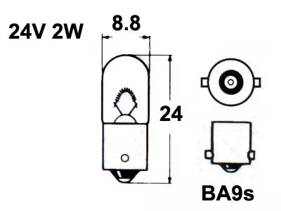 POLTTIMO 24V 2W BA9S - Yleisosat ja tarvikkeet - 67866 - 1
