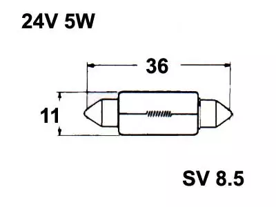 POLTTIMO 24V 5W 11X38MM - Yleisosat ja tarvikkeet - 69446 - 1