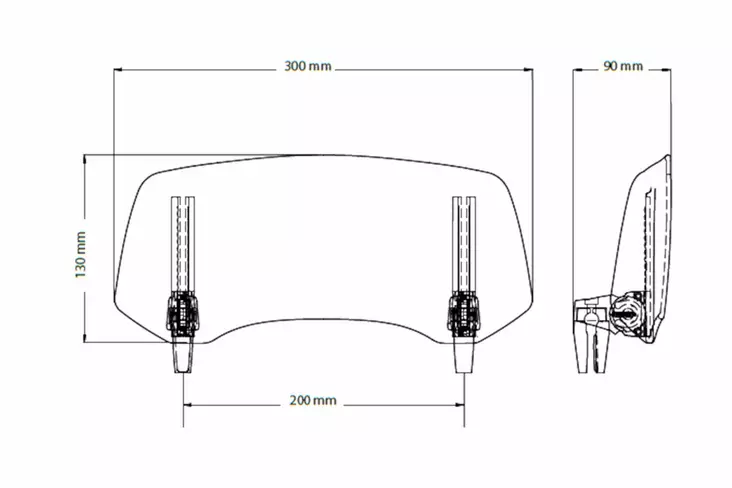 Puig Multi Adjustable Visor 2.0 Clip-On C/Clear - Moottoripyörän Tuulisuojat - 148836 - 1