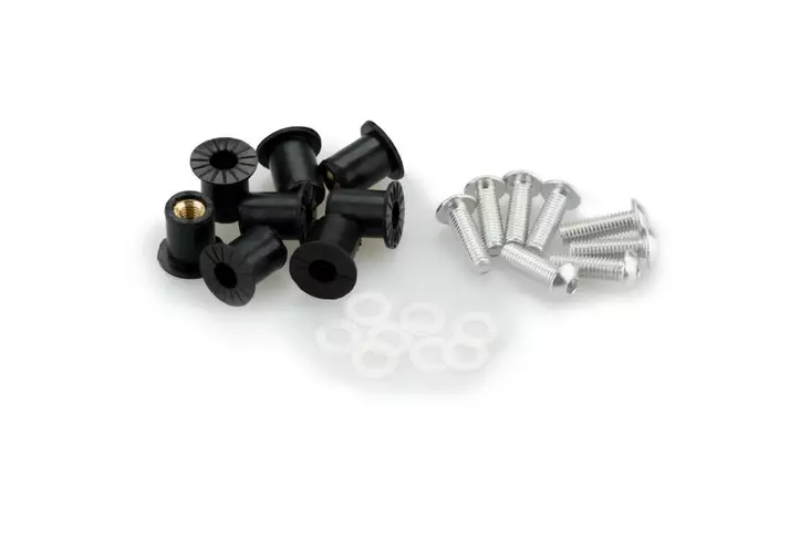 Puig Screw Kit whit silentblocks C/Silver - Moottoripyörän Pultit & kiinnikkeet - 97096 - 1