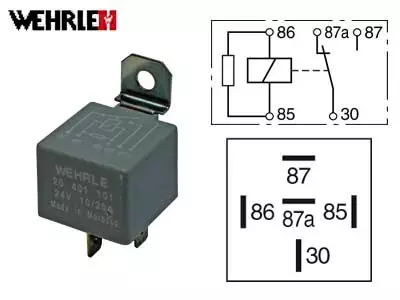 RELE 24V 10/20A 5-N. 87A, VASTUS, PITIMELLÄ - Yleisosat ja tarvikkeet - 43116 - 1