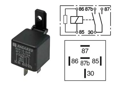 RELE 24V 2X10A 5-N. 87B, VASTUS, PITIMELLÄ - Yleisosat ja tarvikkeet - 43396 - 1