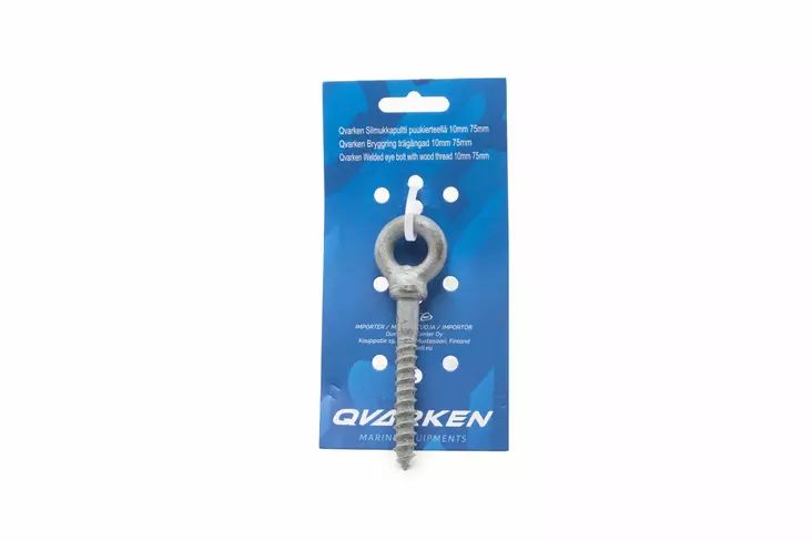 Silmukkapultti puukierteellä 10x75mm - Veneen Laituritarvikkeet - 68986 - 1