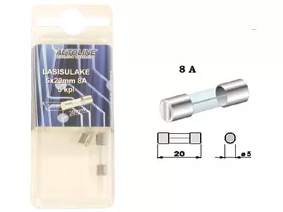 SULAKEBLISTER LASI 8A 5X20MM 5-KPL - Yleisosat ja tarvikkeet - 53206 - 1