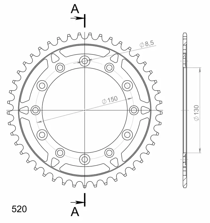 Supersprox Teräs takaratas 245/2.48 - Moottoripyörän Ketjut & rattaat - 100826 - 1