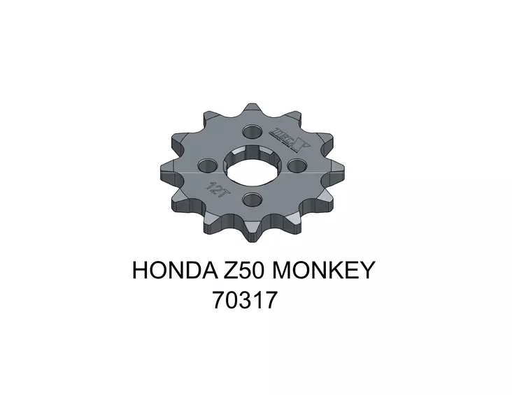 Tec-X Eturatas, 12 hammasta (420), Honda Z50 Monkey - Moottoripyörän Ketjut & rattaat - 101896 - 1