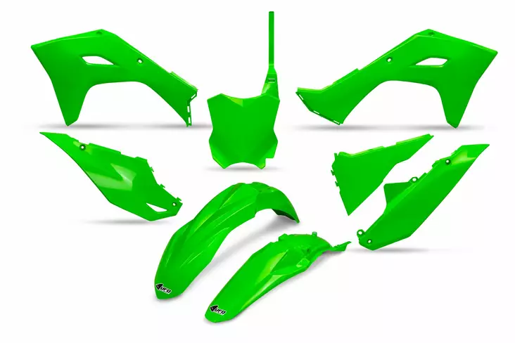 UFO Plastic kit 5-parts Neon-Green KX250F 25-.. KX450F 24-.. - Moottoripyörän Muovisarjat - 80136 - 1