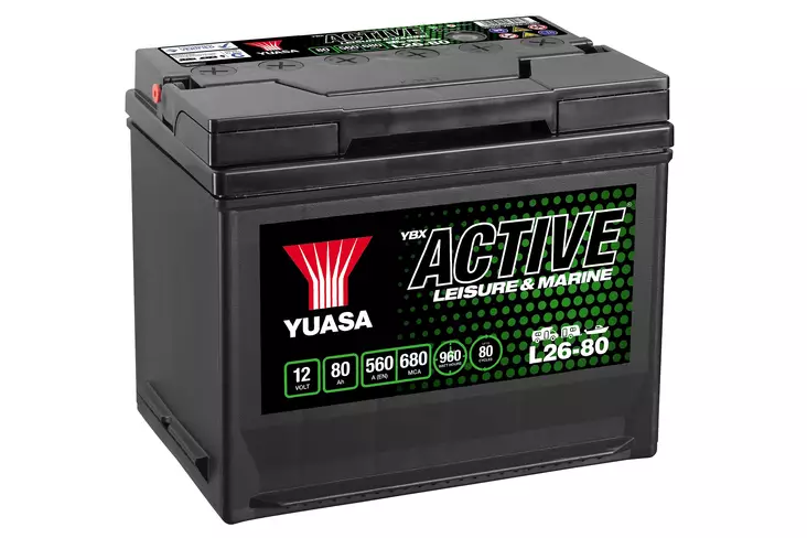 Yuasa L26-80 Active Leisure Battery 12V 80Ah 560A Huom.Rullakkorahti (18) - Yleisosat - Akut - 108366 - 1