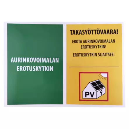 Aurinkovoimalavaroitustarra - Rengastarvikkeet - 115346 - 1